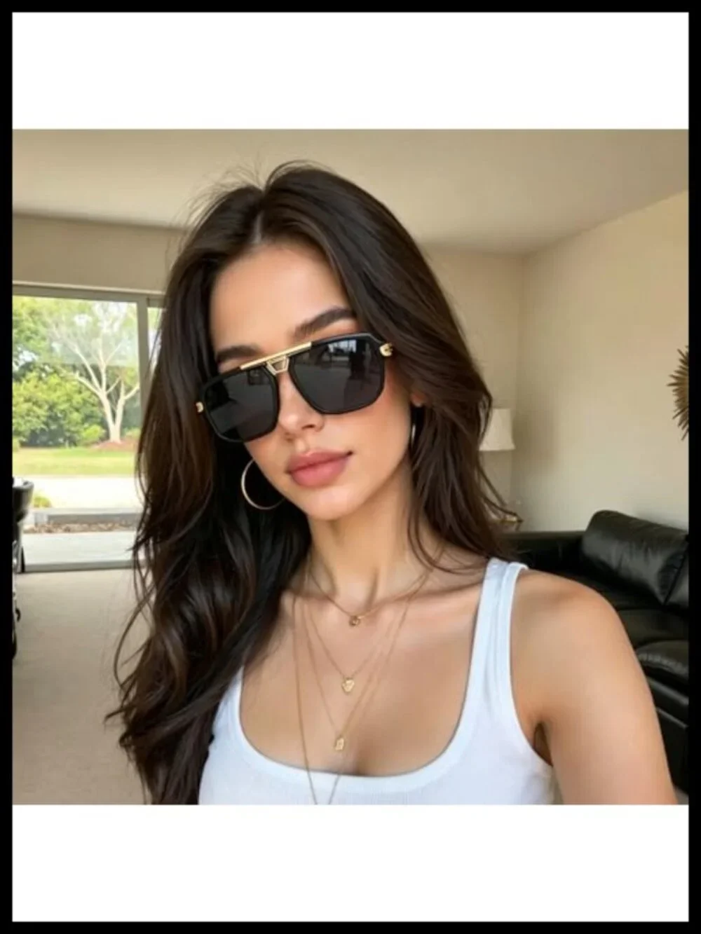 Oversized Square Sunglasses UV400 Protection Retro Vintage Big Frame Unisex